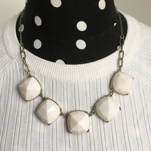 Francesca’s White Square Statement Necklace